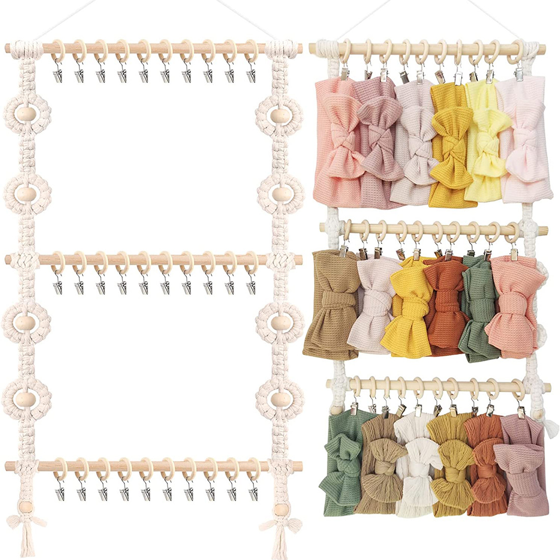 Baby Clothing Hangers - Macrame 벽걸이 보호 머리띠, 여아용 거치대