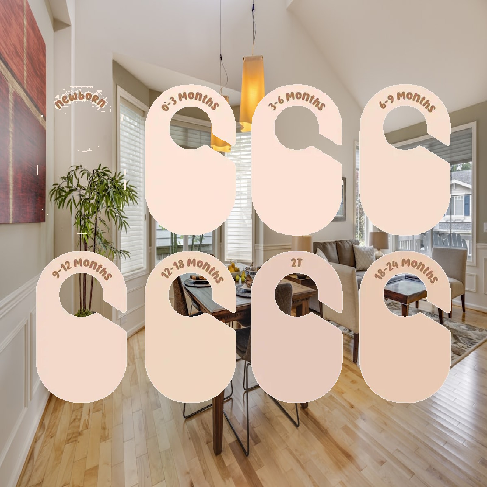Baby Clothing Tags - 8개의 빈 옷걸이 칸막이, 재사용 가능한