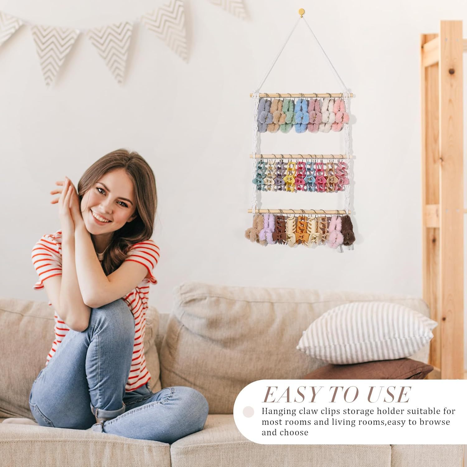 Macrame 벽걸이 보호 머리띠, 여아용 거치대 머리 - Baby Clothing Hangers 리뷰 및 가격