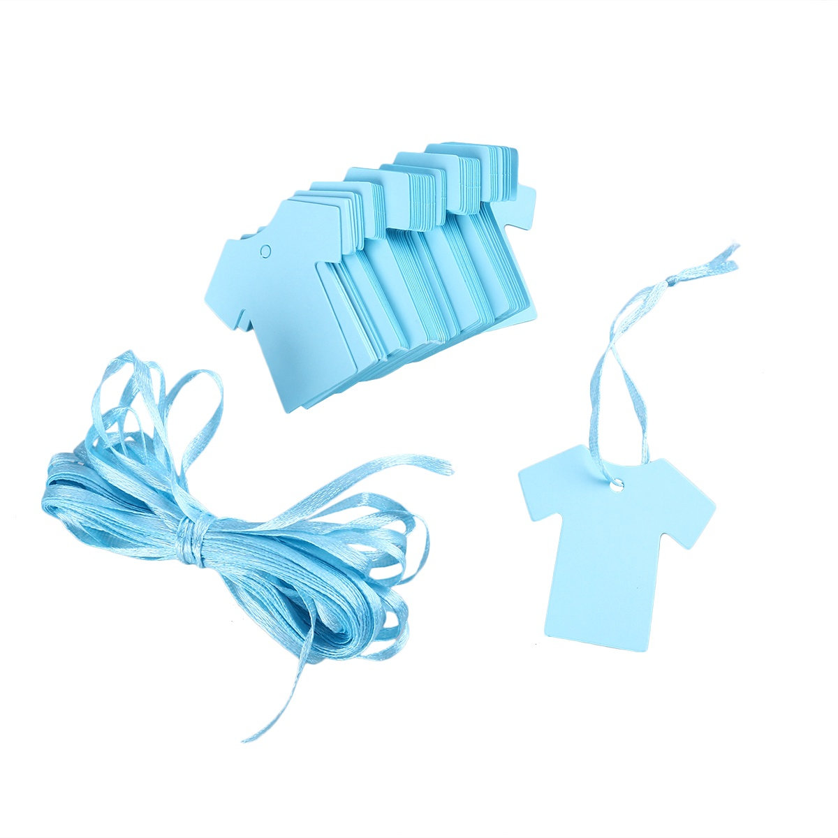 100개입 베이비 샤워 파티 선물 태그 종이 천 모양  - Baby Clothing Tags 리뷰 및 가격