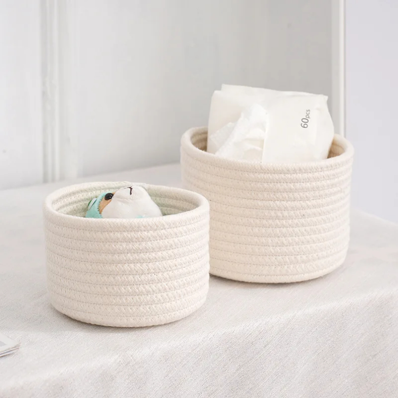 수제 짠 코튼 로프 짠 보관 바구니, 데스크탑 정리함  - Baby Clothing Basket 리뷰 및 가격
