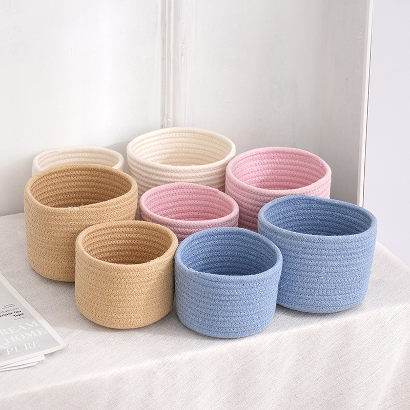 수제 짠 코튼 로프 짠 보관 바구니, 데스크탑 정리함  - Baby Clothing Basket 리뷰 및 가격