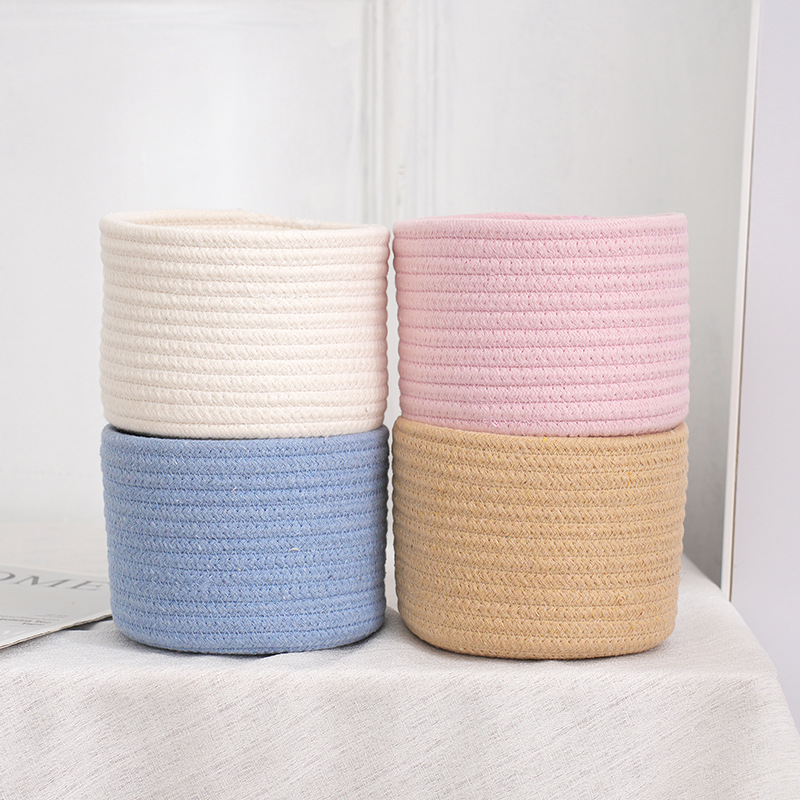 수제 짠 코튼 로프 짠 보관 바구니, 데스크탑 정리함  - Baby Clothing Basket 리뷰 및 가격