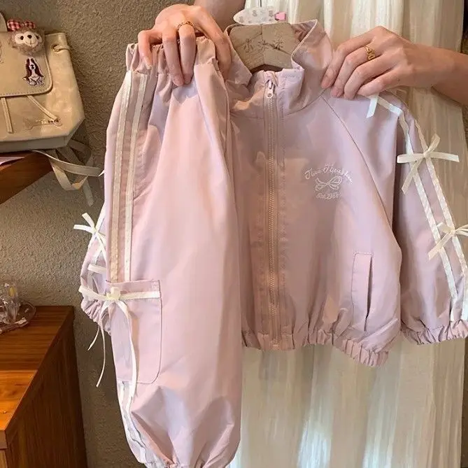 한국 스타일 여아 2종 세트 - 리본 디테일 재킷 +  - Baby Clothing Bundles 리뷰 및 가격