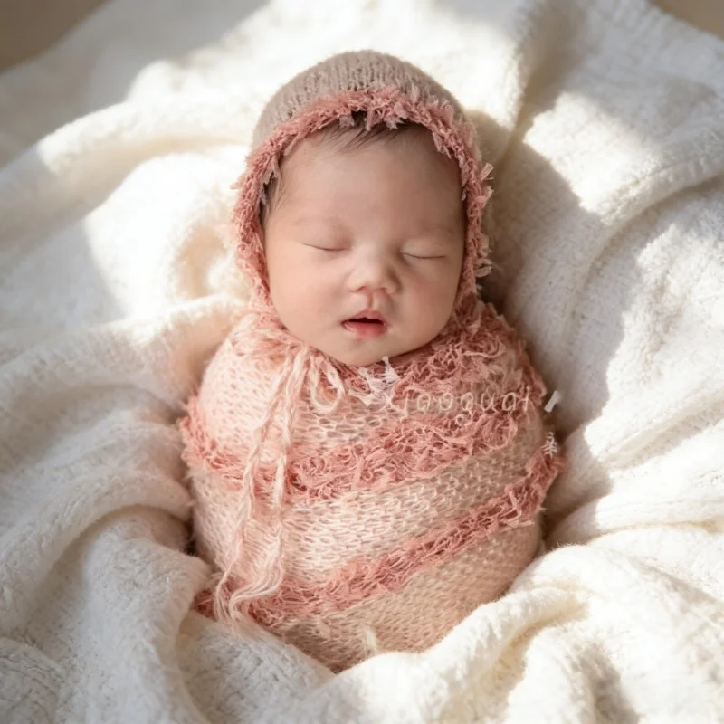 아기 사진 소품 모헤어 레이스 원사 포장 천 모자 신생 - Baby Clothing Yarn 리뷰 및 가격