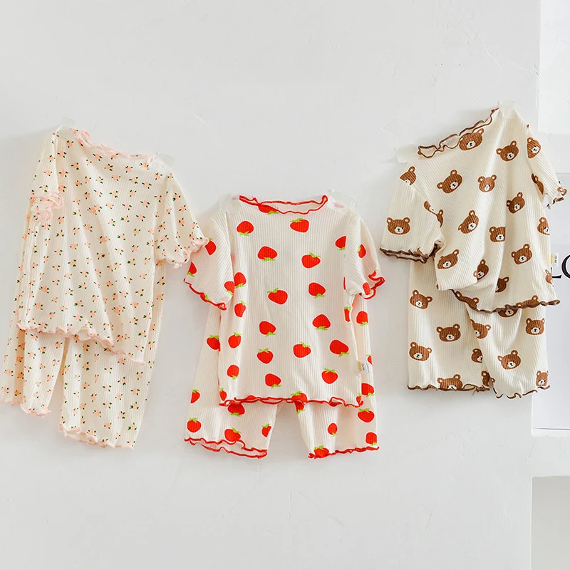 2026 여름 면 만화 캐주얼 잠옷 세트 아기 옷 소녀 - Baby Clothing Bundles 리뷰 및 가격