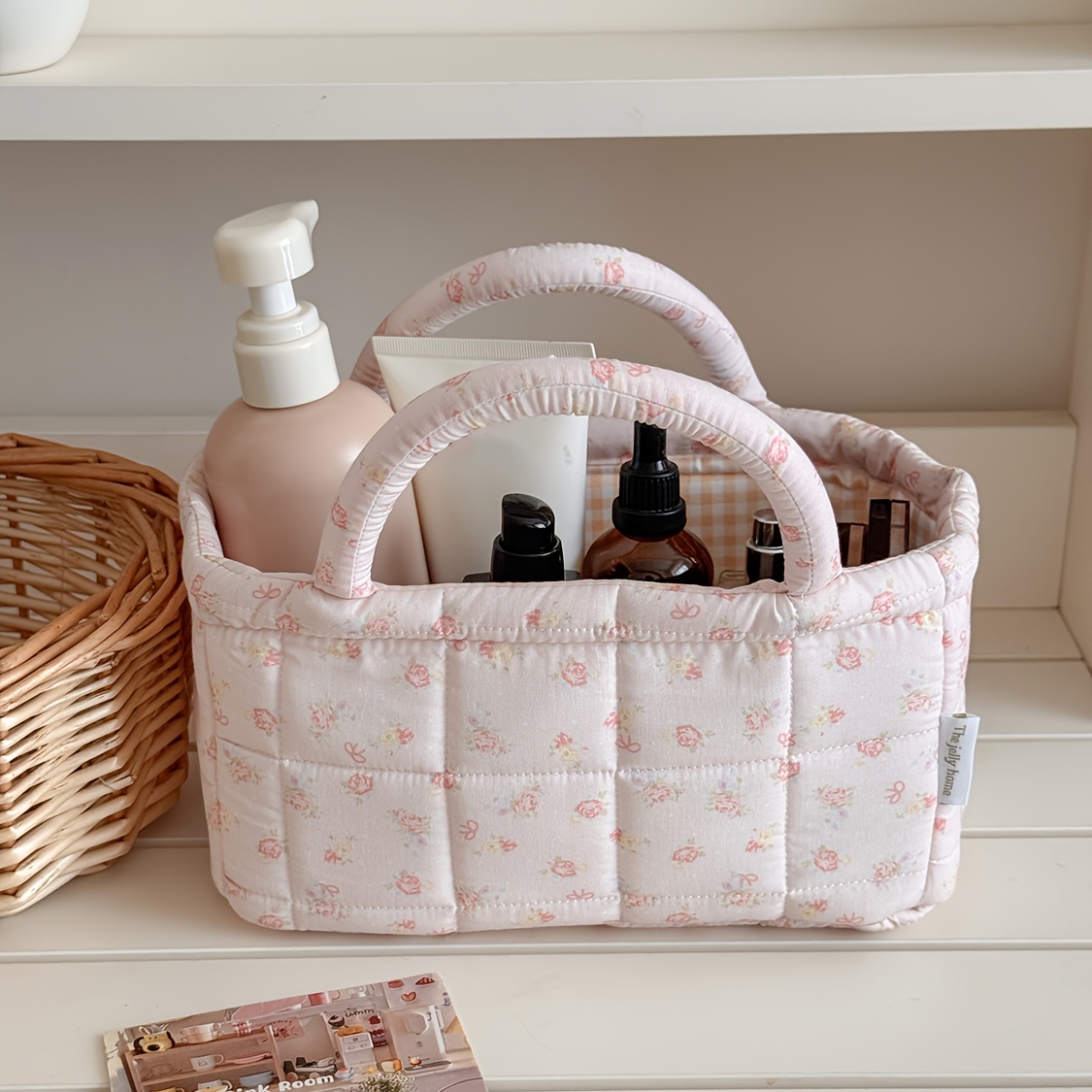 플로럴 퀼트 수납 바구니 휴대용 화장품 정리함 대용량  - Baby Clothing Basket 리뷰 및 가격