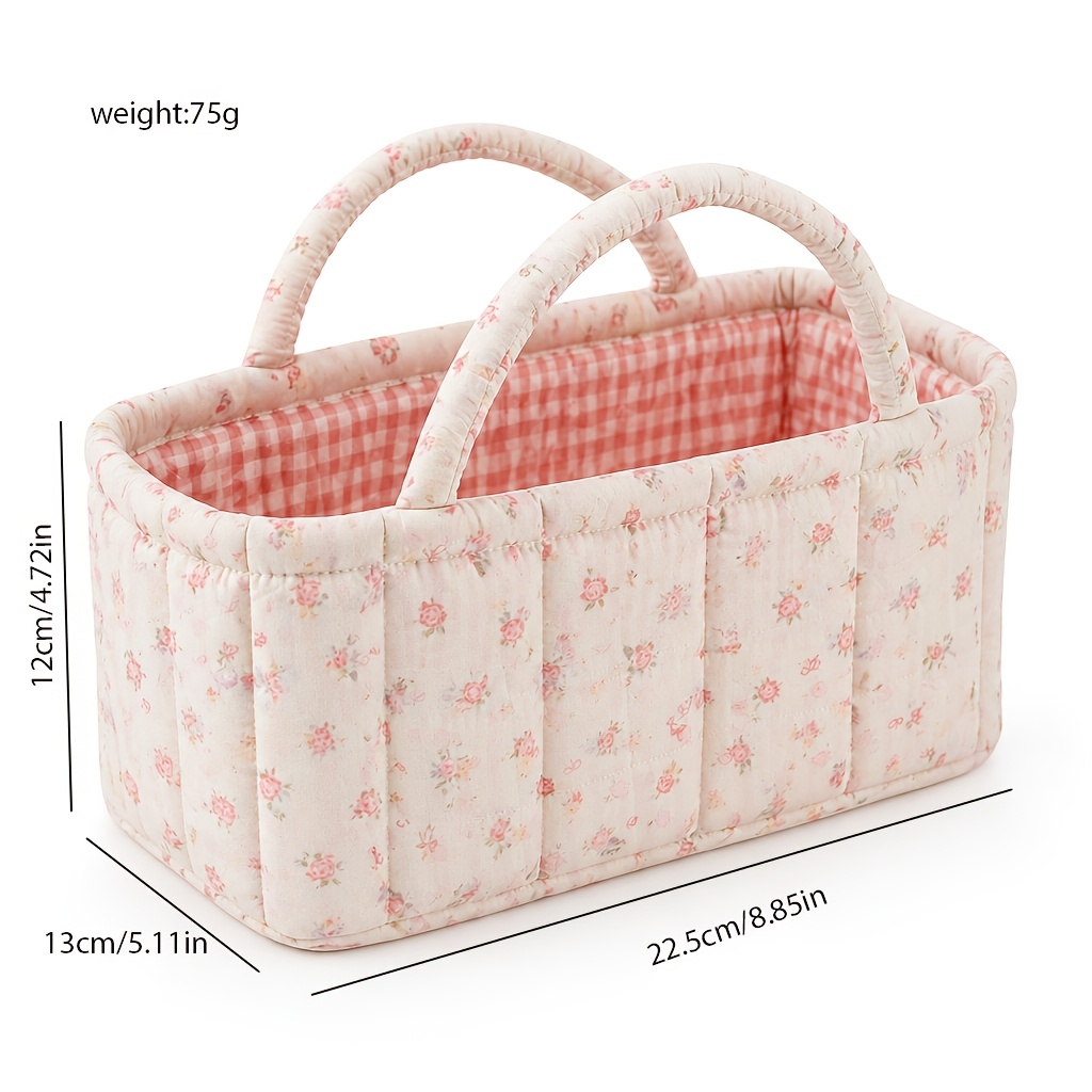 플로럴 퀼트 수납 바구니 휴대용 화장품 정리함 대용량  - Baby Clothing Basket 리뷰 및 가격