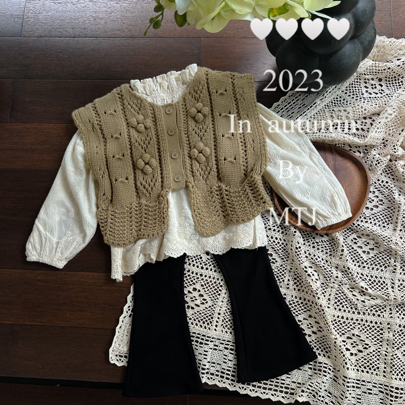어린이 니트 가디건, 할로우 아웃 수제 볼 조끼, 솔리 - Knit Cardigan Infant 리뷰 및 가격