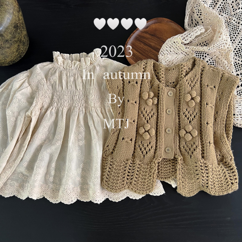 어린이 니트 가디건, 할로우 아웃 수제 볼 조끼, 솔리 - Knit Cardigan Infant 리뷰 및 가격