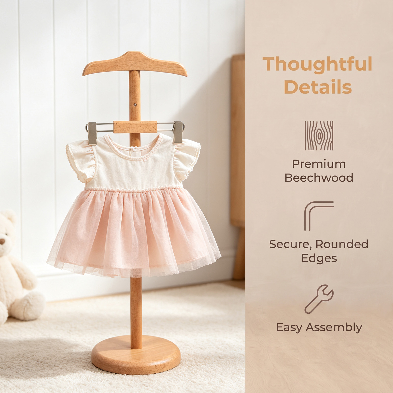 높이 조절 가능한 아기 옷 진열대 나무 어린이 의류 랙 - Baby Clothing 리뷰 및 가격