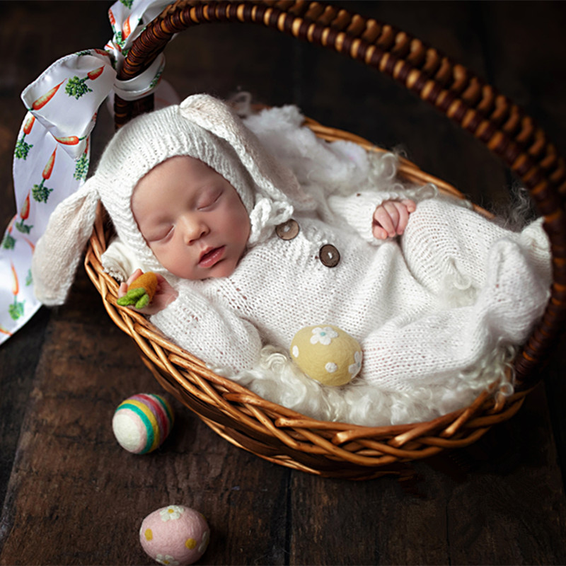 2025년 신생아 사진 촬영 의류 토끼 귀 모자 점프슈 - Baby Clothing Yarn 리뷰 및 가격