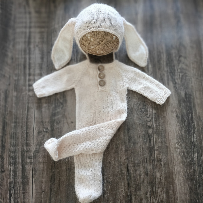 2025년 신생아 사진 촬영 의류 토끼 귀 모자 점프슈 - Baby Clothing Yarn 리뷰 및 가격