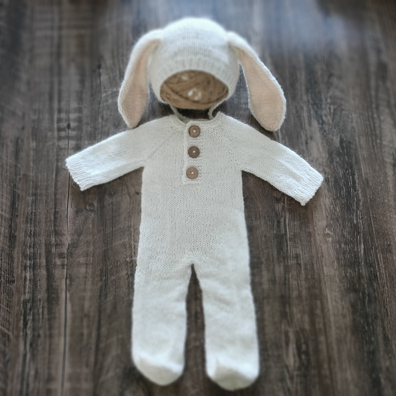 2025년 신생아 사진 촬영 의류 토끼 귀 모자 점프슈 - Baby Clothing Yarn 리뷰 및 가격