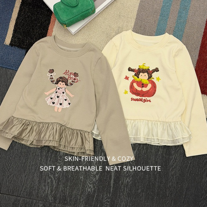 여자 티셔츠 2026 봄과 가을 새로운 아동 의류 한국 - Baby Clothing Yarn 리뷰 및 가격