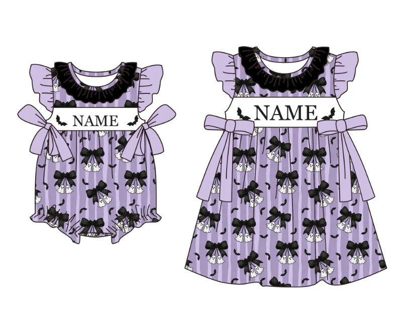 고품질 할로윈 아동복 보라색 유령 박쥐 프린트 아기 여 - Baby Clothing High Quality 리뷰 및 가격
