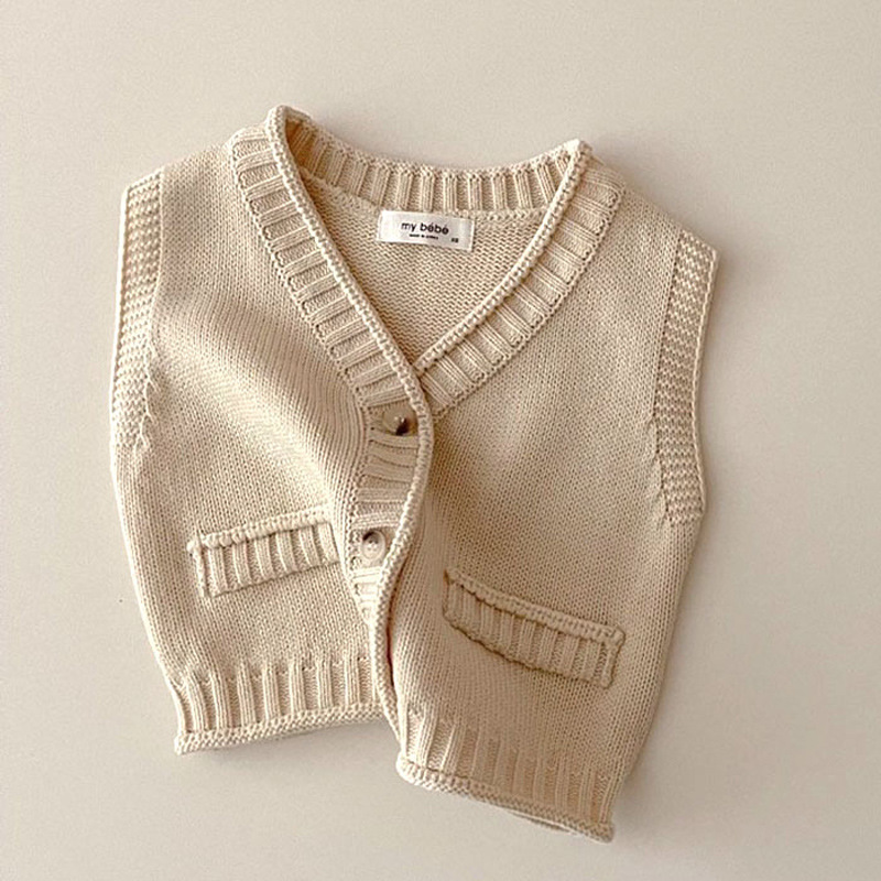 2025 가을 신상 아기 민소매 니트 조끼 단색 유아  - Knit Cardigan Infant 리뷰 및 가격