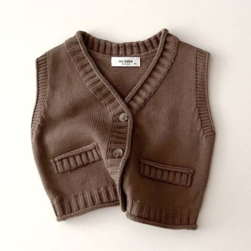 2025 가을 신상 아기 민소매 니트 조끼 단색 유아  - Knit Cardigan Infant 리뷰 및 가격
