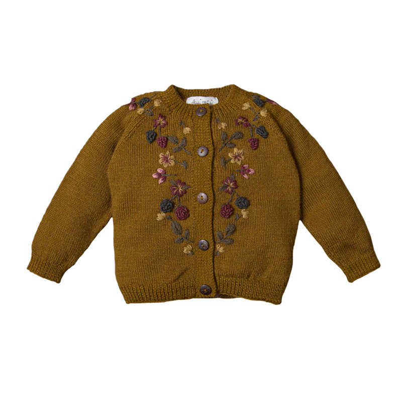 2024 소녀 니트 카디건 자수 블랙베리 카디건 신생아 - Knit Cardigan Infant 리뷰 및 가격